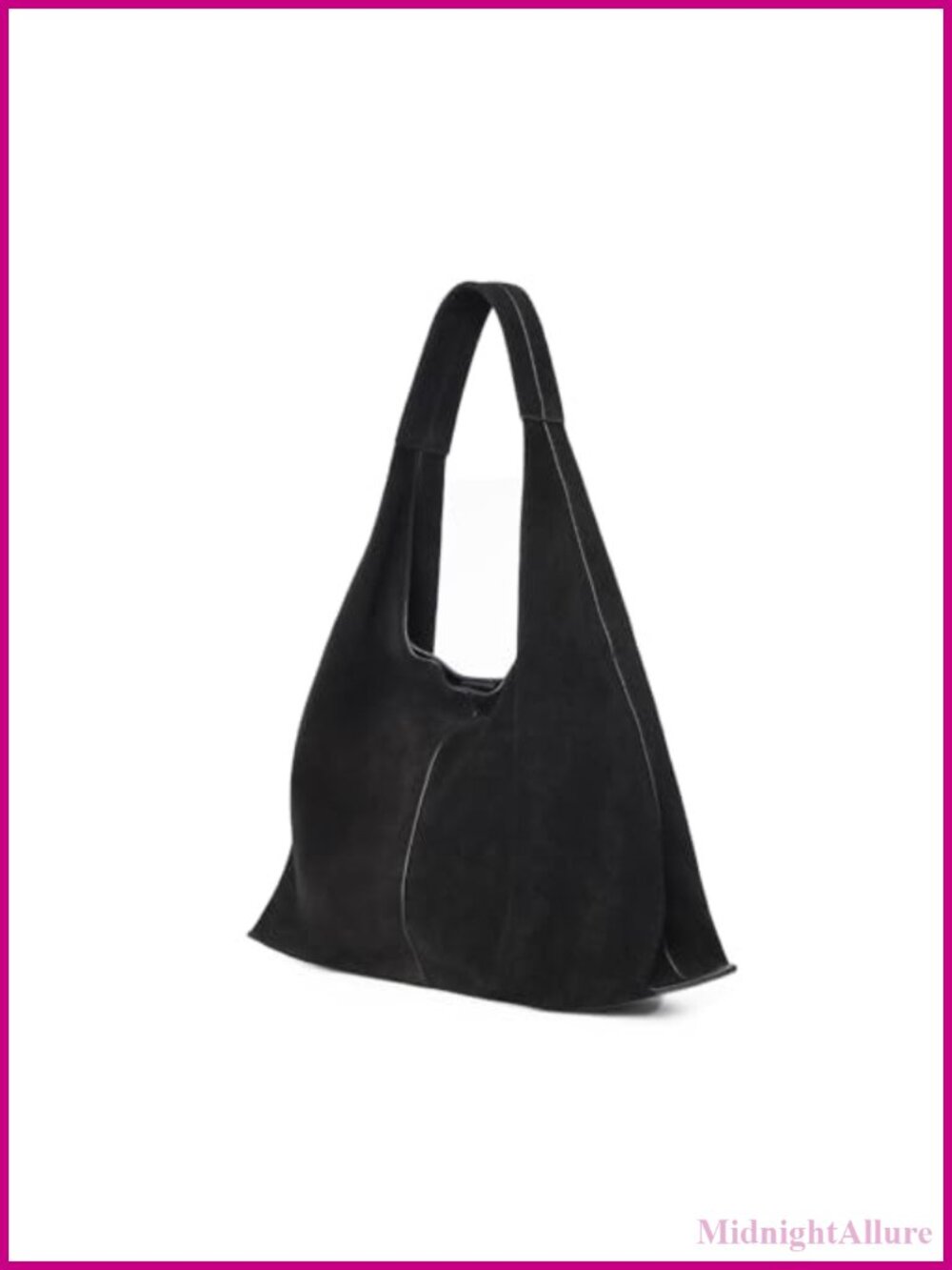 Genuine Suede Leather Hobo Bag Oversized Crescent Shoulder Tote with Zip Pouch